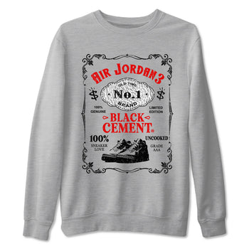 3s Black Cement shirts to match jordans Sneaker Label sneaker match tees Air Jordan 3 Retro OG Black Cement match shoes to clothes SNRT Sneaker Tees unisex cotton Heather Grey 2 shirts