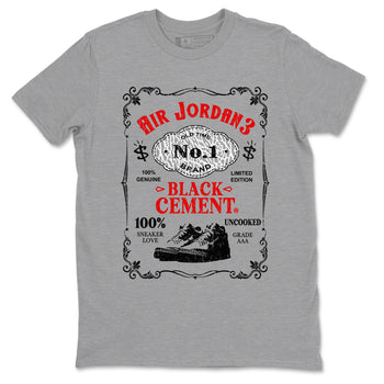 3s Black Cement shirts to match jordans Sneaker Label sneaker match tees Air Jordan 3 Retro OG Black Cement match shoes to clothes SNRT Sneaker Tees unisex cotton Heather Grey 2 shirts