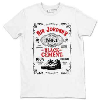 3s Black Cement shirts to match jordans Sneaker Label sneaker match tees Air Jordan 3 Retro OG Black Cement match shoes to clothes SNRT Sneaker Tees unisex cotton White 2 shirts