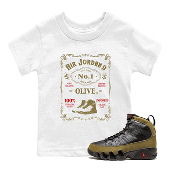 9s Olive shirts to match jordans Sneaker Label sneaker match tees Air Jordan 9 Olive match shoes to clothes SNRT Sneaker Tees Youth Baby White 1 tee