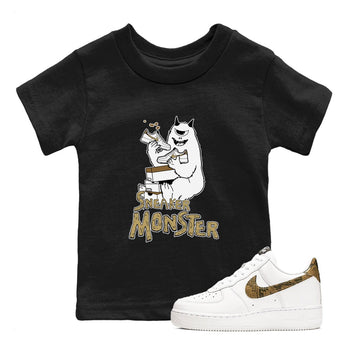 Air Force 1 Ivory Snake shirt to match jordans Sneaker Monster sneaker tees Air Force 1 Ivory Snake SNRT sneaker release tees baby toddler Black 1 cotton Shirt