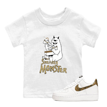 Air Force 1 Ivory Snake shirt to match jordans Sneaker Monster sneaker tees Air Force 1 Ivory Snake SNRT sneaker release tees baby toddler White 1 cotton Shirt