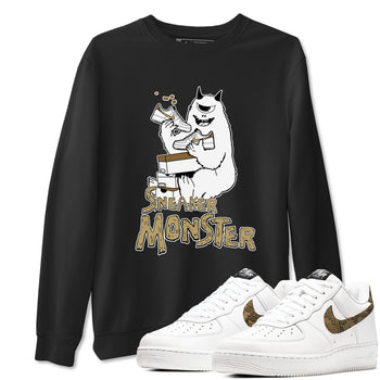 Air Force 1 Ivory Snake shirt to match jordans Sneaker Monster sneaker tees Air Force 1 Ivory Snake SNRT Sneaker Release Tees unisex cotton Black 1 crew neck shirt