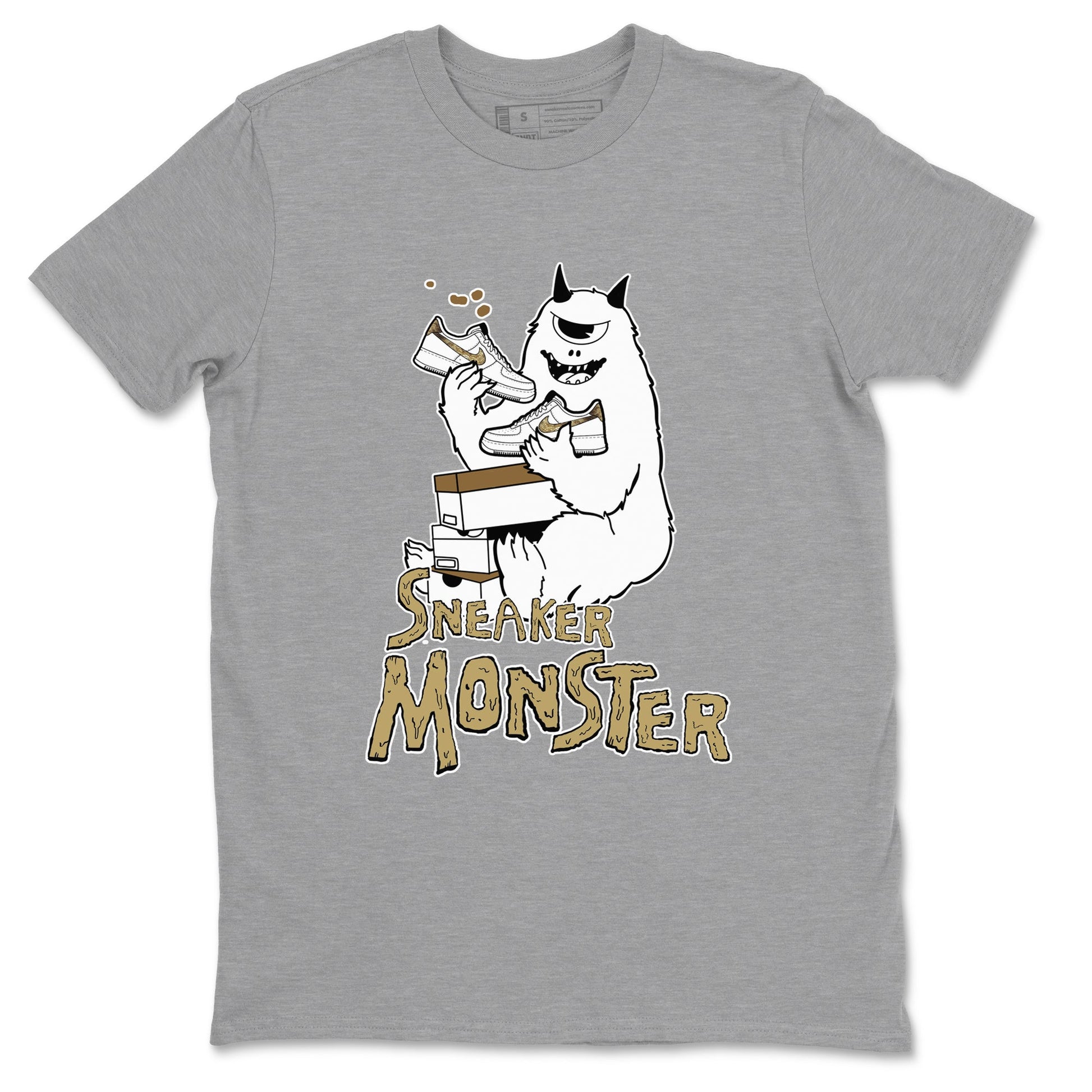 Air Force 1 Ivory Snake shirt to match jordans Sneaker Monster sneaker tees Air Force 1 Ivory Snake SNRT Sneaker Release Tees unisex cotton Heather Grey 2 crew neck shirt