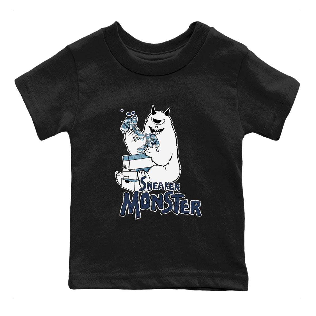 1s Denim shirts to match jordans Sneaker Monster sneaker match tees Air Jordan 1 Denim SNRT Sneaker Tees streetwear brand Baby and Youth Black 2 cotton tee