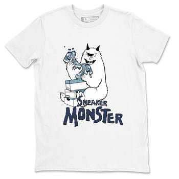 1s Denim shirts to match jordans Sneaker Monster sneaker match tees Air Jordan 1 Denim SNRT Sneaker Tees streetwear brand White 2 unisex cotton tee