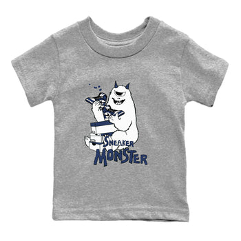 1s Midnight Navy shirts to match jordans Sneaker Monster sneaker match tees Air Jordan 1 Midnight Navy match shoes to clothes SNRT Sneaker Tees Youth Baby Heather Grey 2 tee