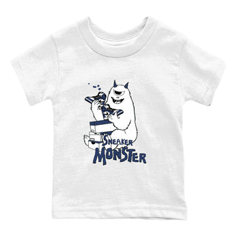 1s Midnight Navy shirts to match jordans Sneaker Monster sneaker match tees Air Jordan 1 Midnight Navy match shoes to clothes SNRT Sneaker Tees Youth Baby White 2 tee