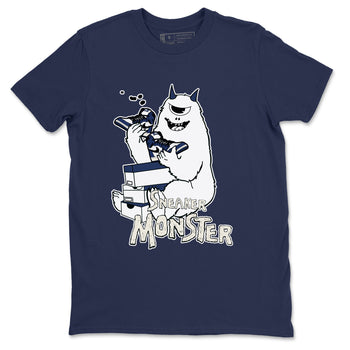 1s Midnight Navy shirts to match jordans Sneaker Monster sneaker match tees Air Jordan 1 Midnight Navy match shoes to clothes SNRT Sneaker Tees unisex cotton Navy 2 shirts