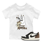 1s Mocha shirts to match jordans Sneaker Monster sneaker match tees Air Jordan 1 Mocha SNRT Sneaker Release Tees Youth Baby White 1 crew neck shirts