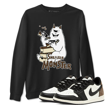1s Mocha shirts to match jordans Sneaker Monster sneaker match tees Air Jordan 1 Mocha SNRT Sneaker Release Tees unisex cotton Black 1 crew neck shirts