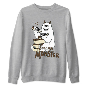 1s Mocha shirts to match jordans Sneaker Monster sneaker match tees Air Jordan 1 Mocha SNRT Sneaker Release Tees unisex cotton Heather Grey 2 crew neck shirts