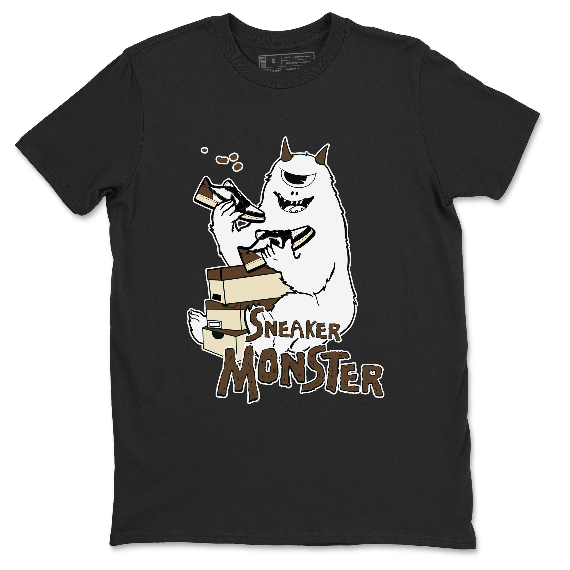 1s Mocha shirts to match jordans Sneaker Monster sneaker match tees Air Jordan 1 Mocha SNRT Sneaker Release Tees unisex cotton Black 2 crew neck shirts
