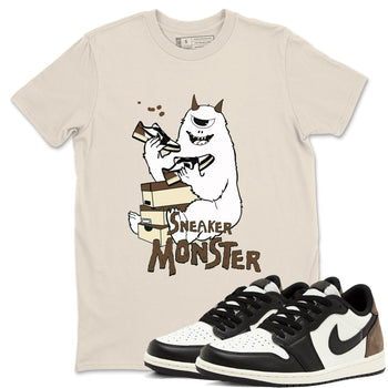 1s Mocha shirts to match jordans Sneaker Monster sneaker match tees Air Jordan 1 Mocha SNRT Sneaker Release Tees unisex cotton Natural 1 crew neck shirts