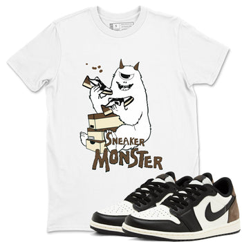 1s Mocha shirts to match jordans Sneaker Monster sneaker match tees Air Jordan 1 Mocha SNRT Sneaker Release Tees unisex cotton White 1 crew neck shirts