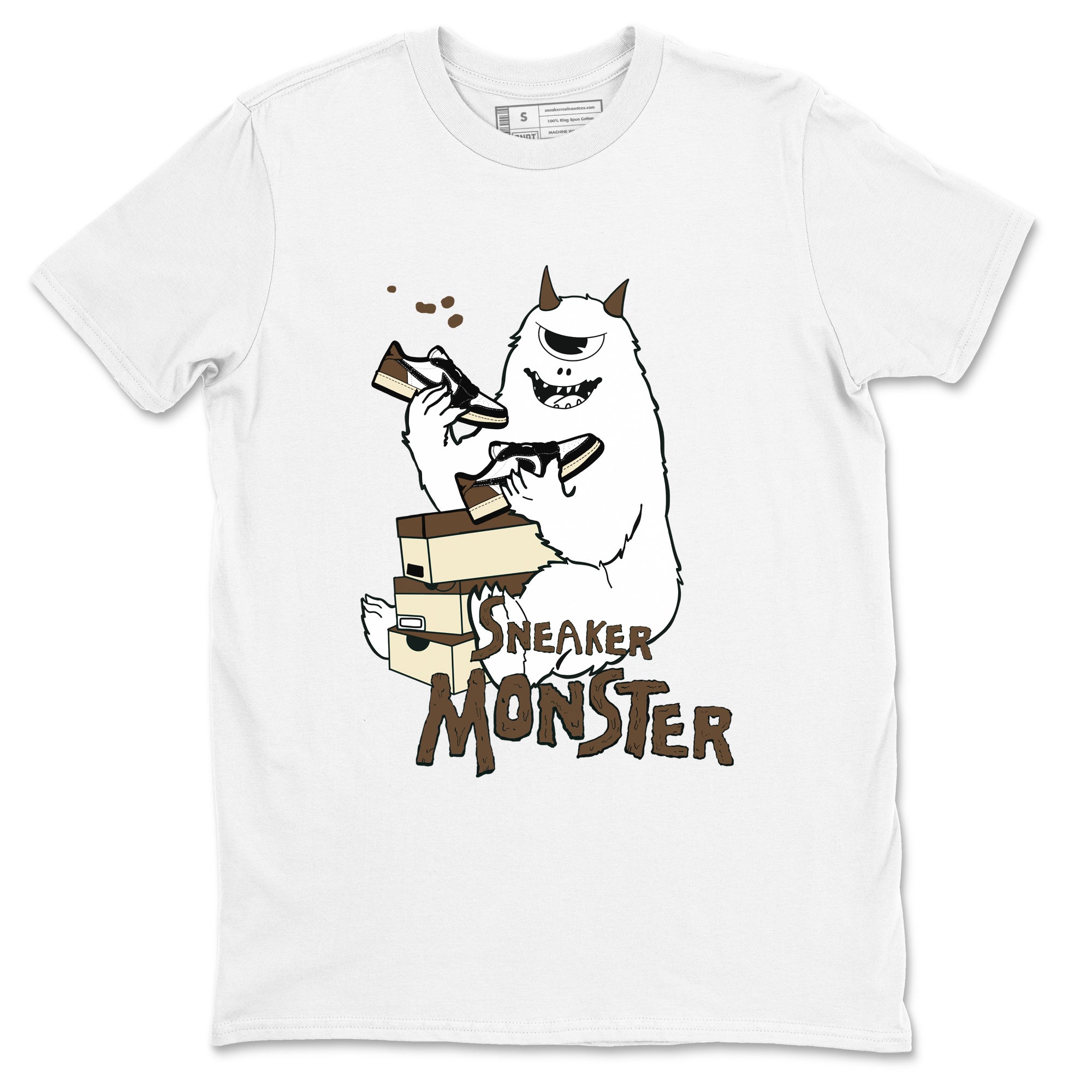 1s Mocha shirts to match jordans Sneaker Monster sneaker match tees Air Jordan 1 Mocha SNRT Sneaker Release Tees unisex cotton White 2 crew neck shirts