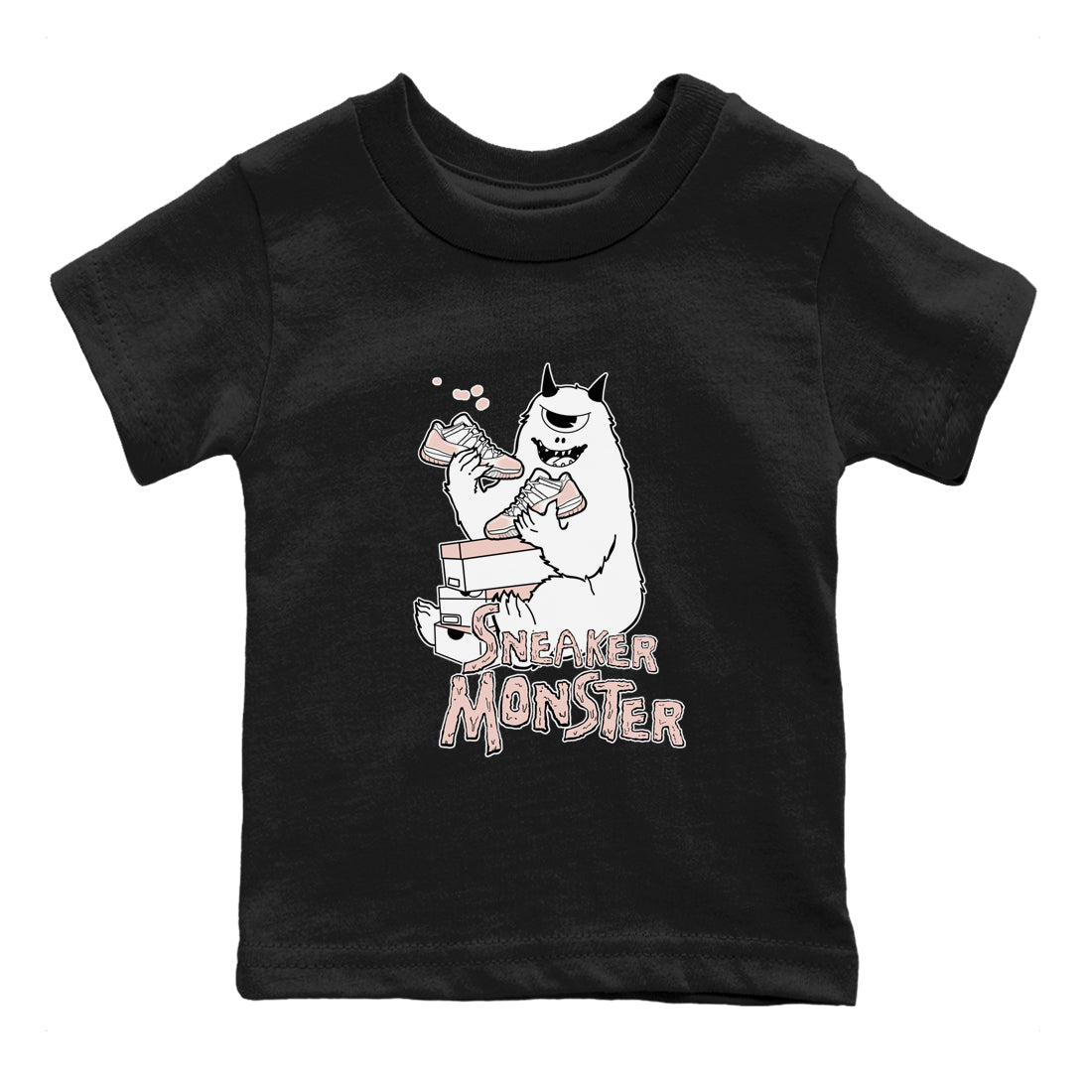 11s Legend Pink shirt to match jordans Sneaker Monster sneaker tees Air Jordan 11 Legend Pink SNRT sneaker release tees baby toddler Black 2 cotton Shirt