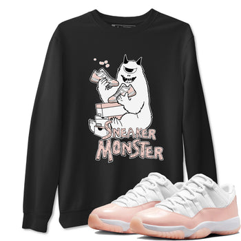 11s Legend Pink shirt to match jordans Sneaker Monster sneaker tees Air Jordan 11 Legend Pink SNRT Sneaker Release Tees unisex cotton Black 1 crew neck shirt