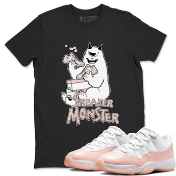 11s Legend Pink shirt to match jordans Sneaker Monster sneaker tees Air Jordan 11 Legend Pink SNRT Sneaker Release Tees unisex cotton Black 1 crew neck shirt