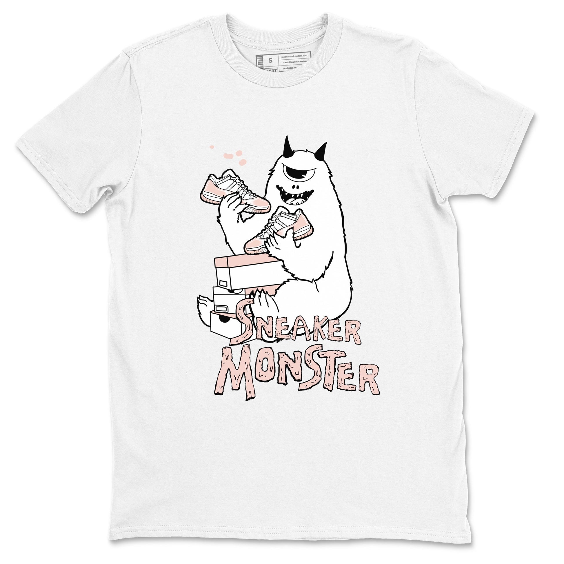 11s Legend Pink shirt to match jordans Sneaker Monster sneaker tees Air Jordan 11 Legend Pink SNRT Sneaker Release Tees unisex cotton White 2 crew neck shirt