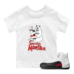 Air Jordan 12 Retro Taxi Flip shirts to match jordans Sneaker Monster sneaker match tees 12s Red Taxi SNRT sneaker release tees baby toddler White 1 cotton Shirt