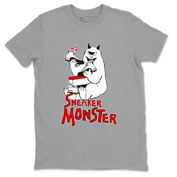 Air Jordan 12 Retro Taxi Flip shirts to match jordans Sneaker Monster sneaker match tees 12s Red Taxi SNRT sneaker release Tees unisex cotton Heather Grey 2 crew neck shirt