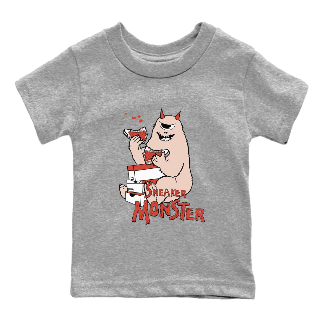 13s Dune Red shirts to match jordans Sneaker Monster sneaker match tees Air Jordan 13 Dune Red SNRT Sneaker Tees streetwear brand Baby and Youth Heather Grey 2 cotton tee