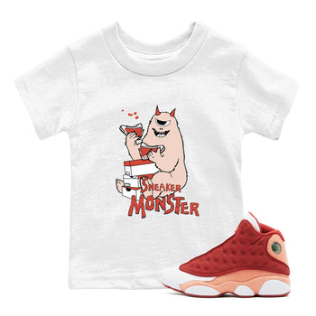 13s Dune Red shirts to match jordans Sneaker Monster sneaker match tees Air Jordan 13 Dune Red SNRT Sneaker Tees streetwear brand Baby and Youth White 1 cotton tee