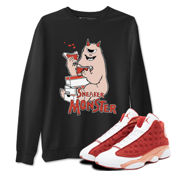 13s Dune Red shirts to match jordans Sneaker Monster sneaker match tees Air Jordan 13 Dune Red SNRT Sneaker Tees streetwear brand Black 1 unisex cotton tee