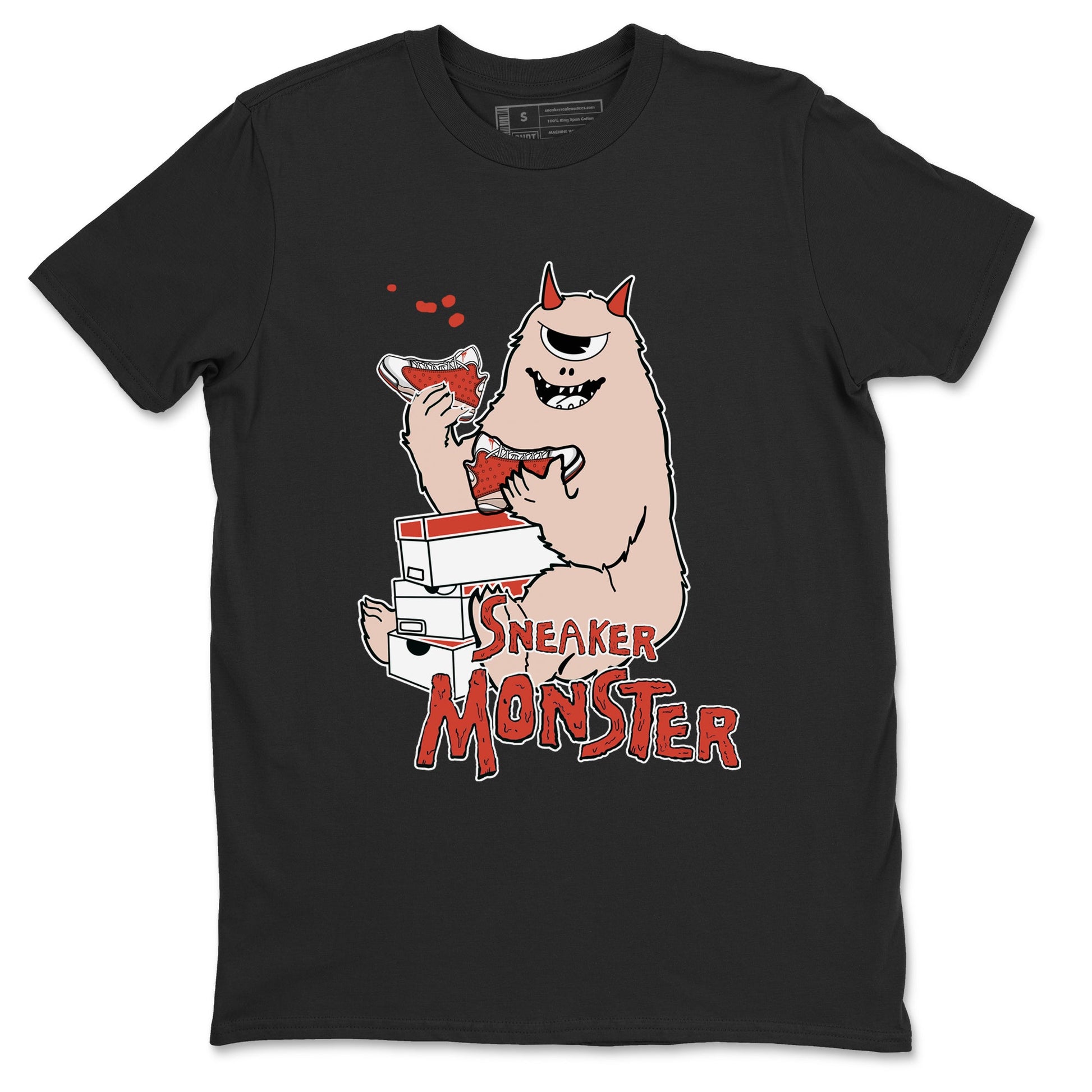 13s Dune Red shirts to match jordans Sneaker Monster sneaker match tees Air Jordan 13 Dune Red SNRT Sneaker Tees streetwear brand Black 2 unisex cotton tee