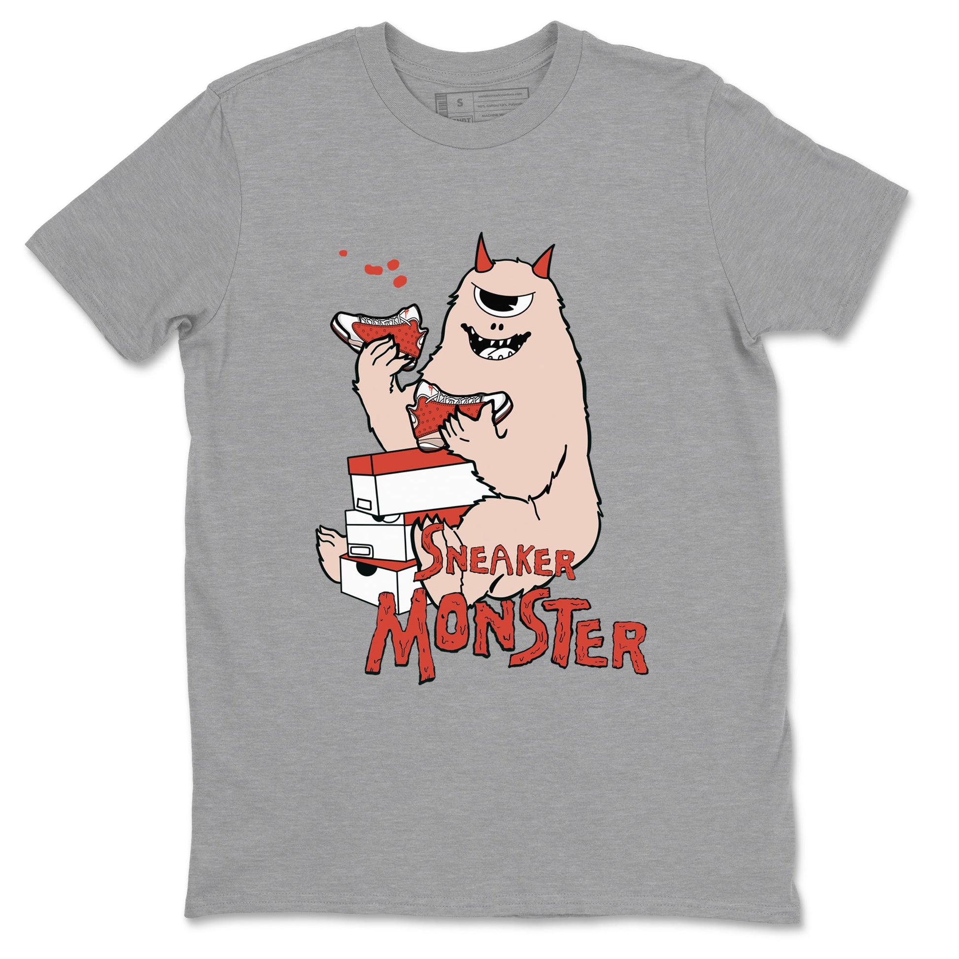 13s Dune Red shirts to match jordans Sneaker Monster sneaker match tees Air Jordan 13 Dune Red SNRT Sneaker Tees streetwear brand Heather Grey 2 unisex cotton tee