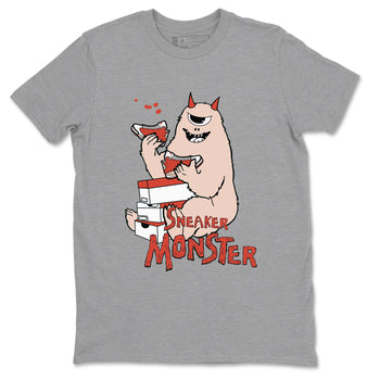 13s Dune Red shirts to match jordans Sneaker Monster sneaker match tees Air Jordan 13 Dune Red SNRT Sneaker Tees streetwear brand Heather Grey 2 unisex cotton tee