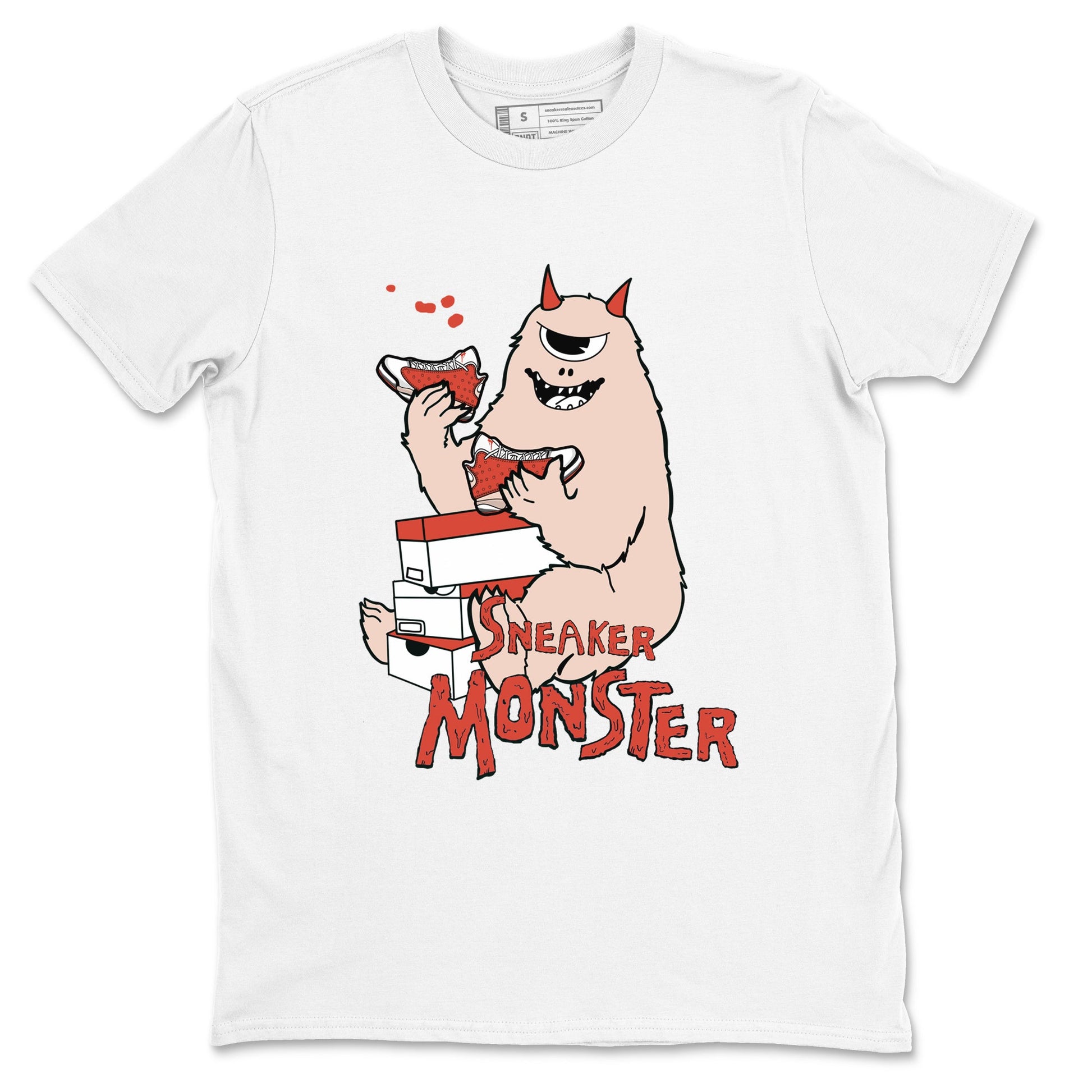 13s Dune Red shirts to match jordans Sneaker Monster sneaker match tees Air Jordan 13 Dune Red SNRT Sneaker Tees streetwear brand White 2 unisex cotton tee