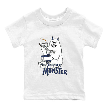 13s Midnight Navy shirts to match jordans Sneaker Monster sneaker match tees Air Jordan 13 Midnight Navy SNRT Sneaker Release Tees Youth Baby White 2 crew neck shirts