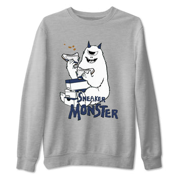 13s Midnight Navy shirts to match jordans Sneaker Monster sneaker match tees Air Jordan 13 Midnight Navy SNRT Sneaker Release Tees unisex cotton Heather Grey 2 crew neck shirts