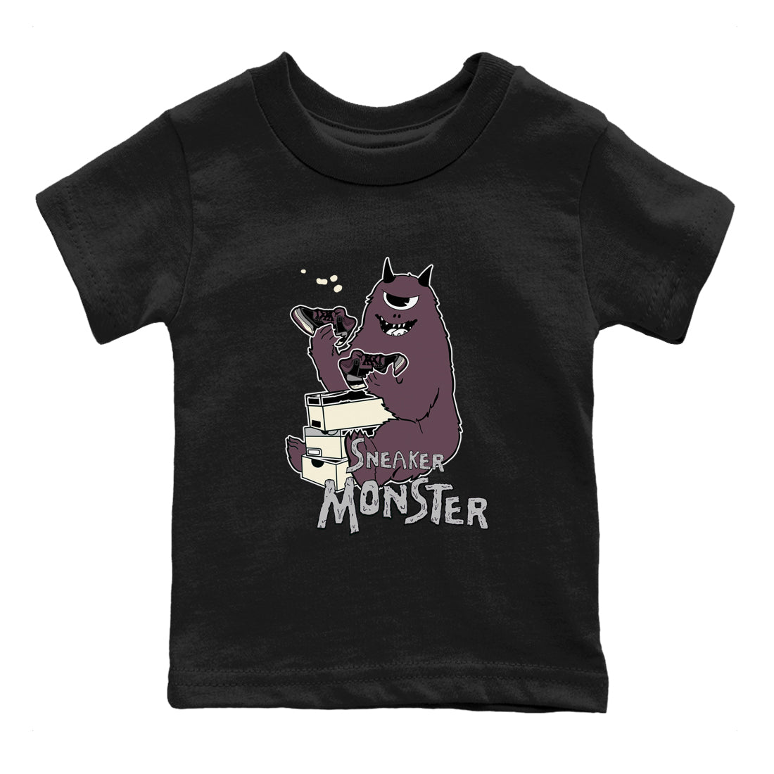 AJ3 A Ma Maniere x Black shirts to match jordans Sneaker Monster sneaker match tees A Ma Maniere x Air Jordan 3 “Black” SNRT Sneaker Tees streetwear brand Baby and Youth Black 2 cotton tee