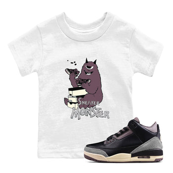 AJ3 A Ma Maniere x Black shirts to match jordans Sneaker Monster sneaker match tees A Ma Maniere x Air Jordan 3 “Black” SNRT Sneaker Tees streetwear brand Baby and Youth White 1 cotton tee