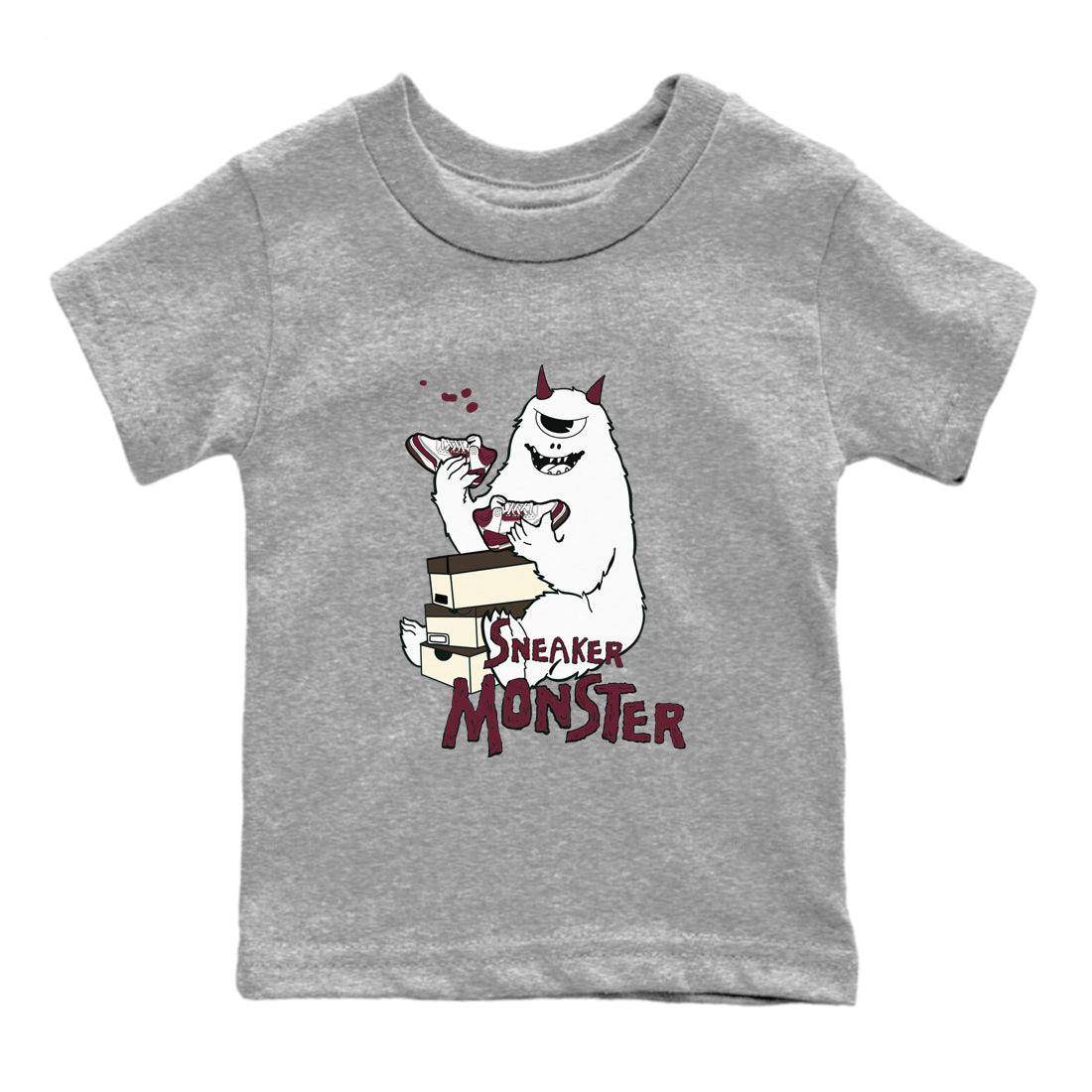 3s A Ma Maniere x Burgundy Crush shirts to match jordans Sneaker Monster sneaker match teesA Ma Maniére x Air Jordan 3 "Burgundy Crush" SNRT Sneaker Tees streetwear brand Baby and Youth Heather Grey 2 cotton tee