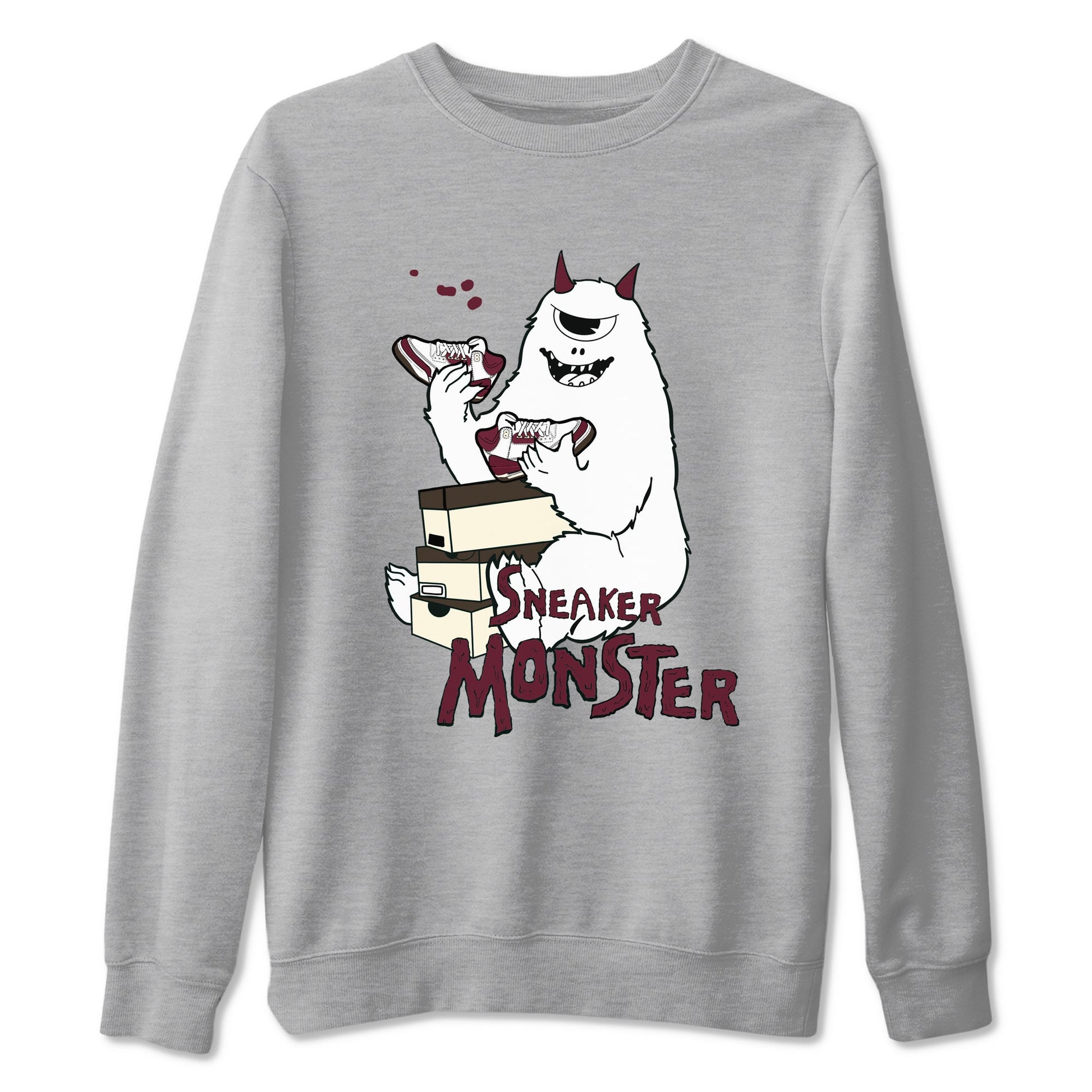 3s A Ma Maniere x Burgundy Crush shirts to match jordans Sneaker Monster sneaker match teesA Ma Maniére x Air Jordan 3 "Burgundy Crush" SNRT Sneaker Tees streetwear brand Heather Grey 2 unisex cotton tee