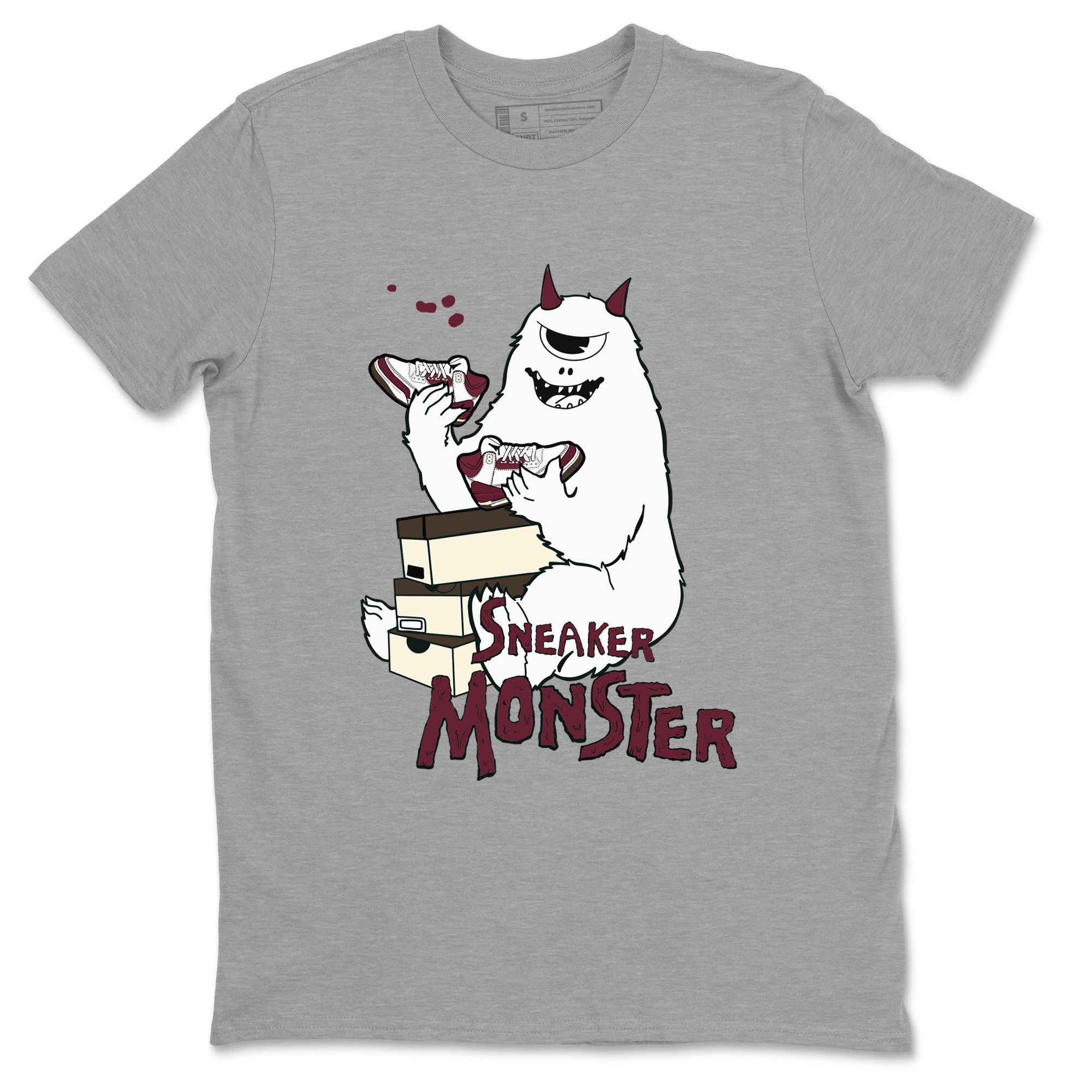 3s A Ma Maniere x Burgundy Crush shirts to match jordans Sneaker Monster sneaker match teesA Ma Maniére x Air Jordan 3 "Burgundy Crush" SNRT Sneaker Tees streetwear brand Heather Grey 2 unisex cotton tee