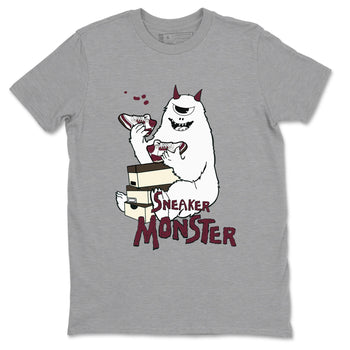 3s A Ma Maniere x Burgundy Crush shirts to match jordans Sneaker Monster sneaker match teesA Ma Maniére x Air Jordan 3 "Burgundy Crush" SNRT Sneaker Tees streetwear brand Heather Grey 2 unisex cotton tee