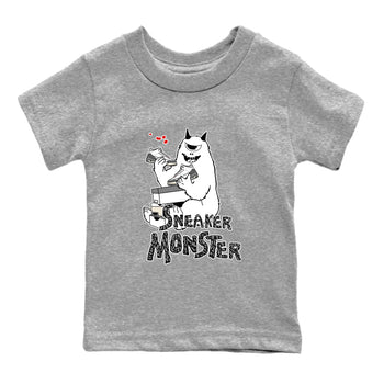 3s Cement Grey shirts to match jordans Sneaker Monster sneaker match tees Air Jordan 3 Cement Grey SNRT Sneaker Release Tees Youth Baby Heather Grey 2 crew neck shirts