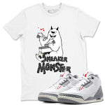 3s Cement Grey shirts to match jordans Sneaker Monster sneaker match tees Air Jordan 3 Cement Grey SNRT Sneaker Release Tees unisex cotton White 1 crew neck shirts