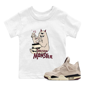 4s A Ma Maniere x Fossil Stone shirts to match jordans Sneaker Monster sneaker match tees 4s A Ma Maniere x Fossil Stone match shoes to clothes SNRT Sneaker Tees Youth Baby White 1 tee