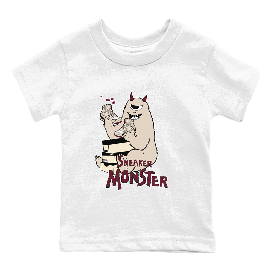 4s A Ma Maniere x Fossil Stone shirts to match jordans Sneaker Monster sneaker match tees 4s A Ma Maniere x Fossil Stone match shoes to clothes SNRT Sneaker Tees Youth Baby White 2 tee