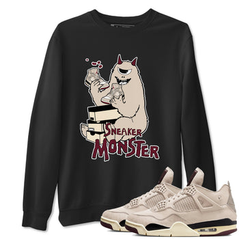 4s A Ma Maniere x Fossil Stone shirts to match jordans Sneaker Monster sneaker match tees 4s A Ma Maniere x Fossil Stone match shoes to clothes SNRT Sneaker Tees unisex cotton Black 1 shirts