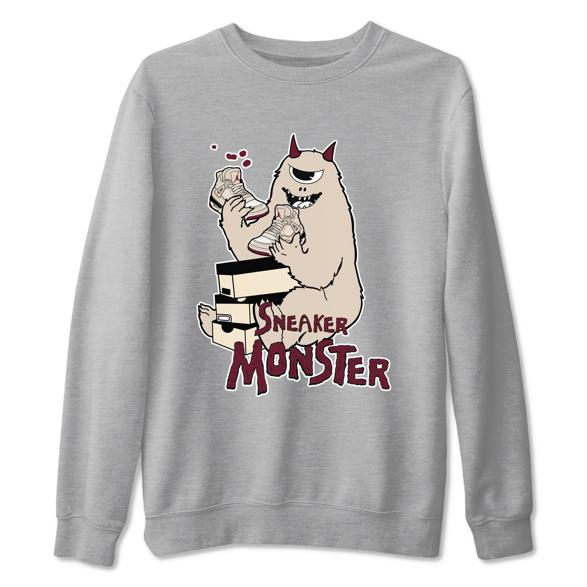 4s A Ma Maniere x Fossil Stone shirts to match jordans Sneaker Monster sneaker match tees 4s A Ma Maniere x Fossil Stone match shoes to clothes SNRT Sneaker Tees unisex cotton Heather Grey 2 shirts