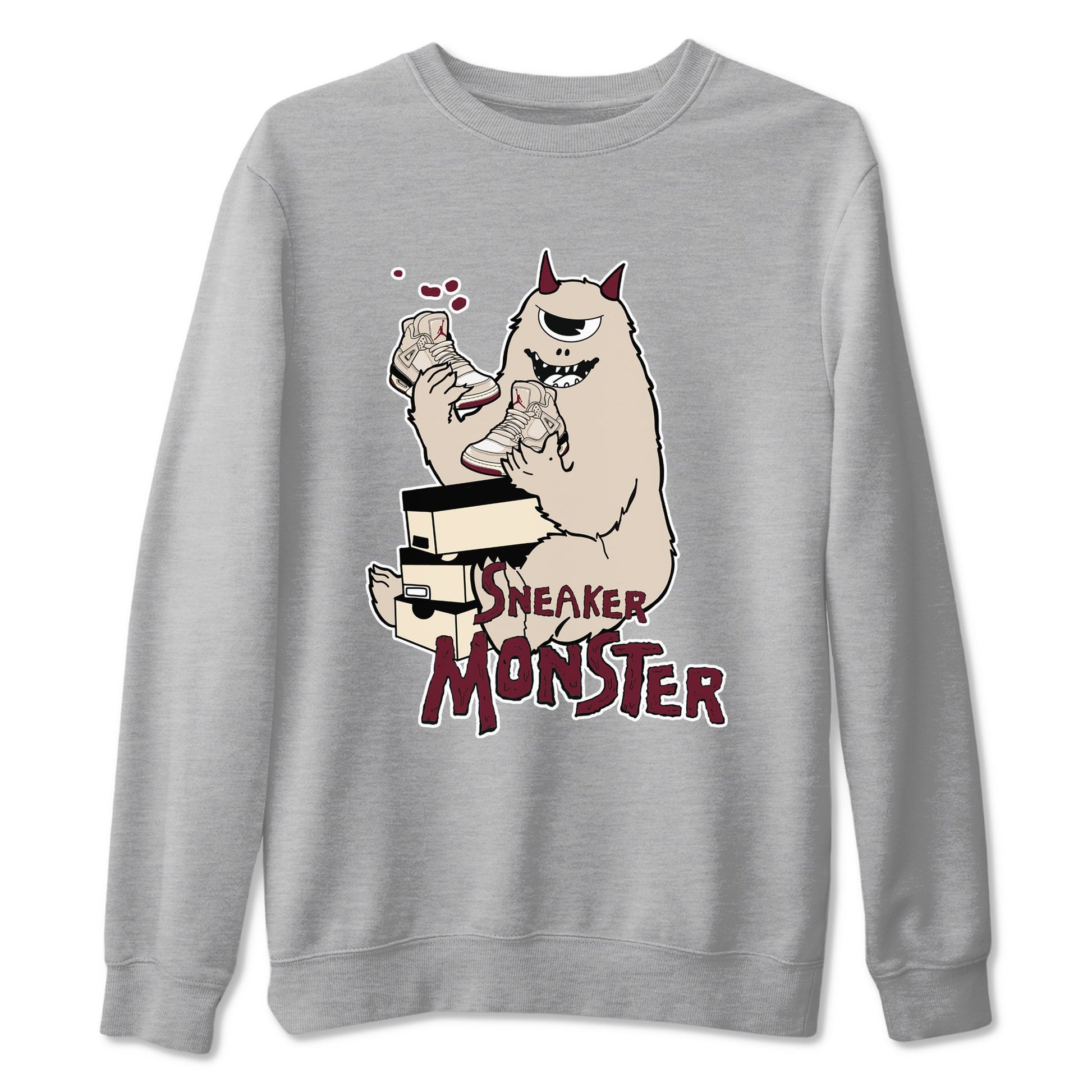 4s A Ma Maniere x Fossil Stone shirts to match jordans Sneaker Monster sneaker match tees 4s A Ma Maniere x Fossil Stone match shoes to clothes SNRT Sneaker Tees unisex cotton Heather Grey 2 shirts
