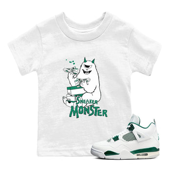 4s Oxidized Green shirts to match jordans Sneaker Monster sneaker match tees Air Jordan 4 Oxidized Green SNRT Sneaker Tees streetwear brand Baby and Youth White 1 cotton tee