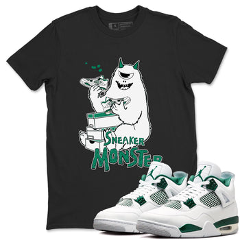4s Oxidized Green shirts to match jordans Sneaker Monster sneaker match tees Air Jordan 4 Oxidized Green SNRT Sneaker Tees streetwear brand Black 1 unisex cotton tee